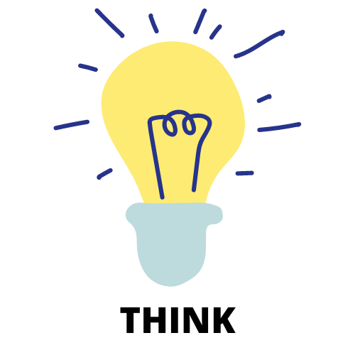 yellow lightbulb clipart with the word think at the bottom