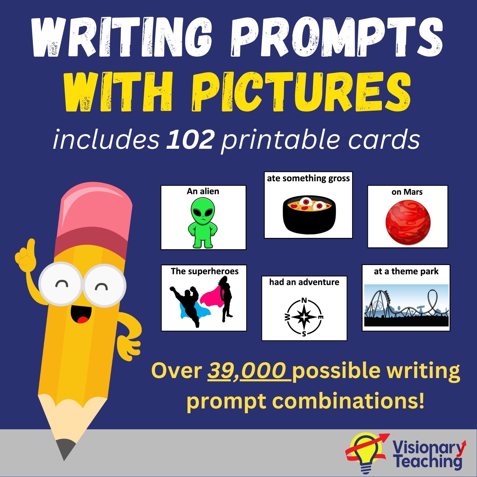 test says writing prompts with pictures, clipart image of a pencil