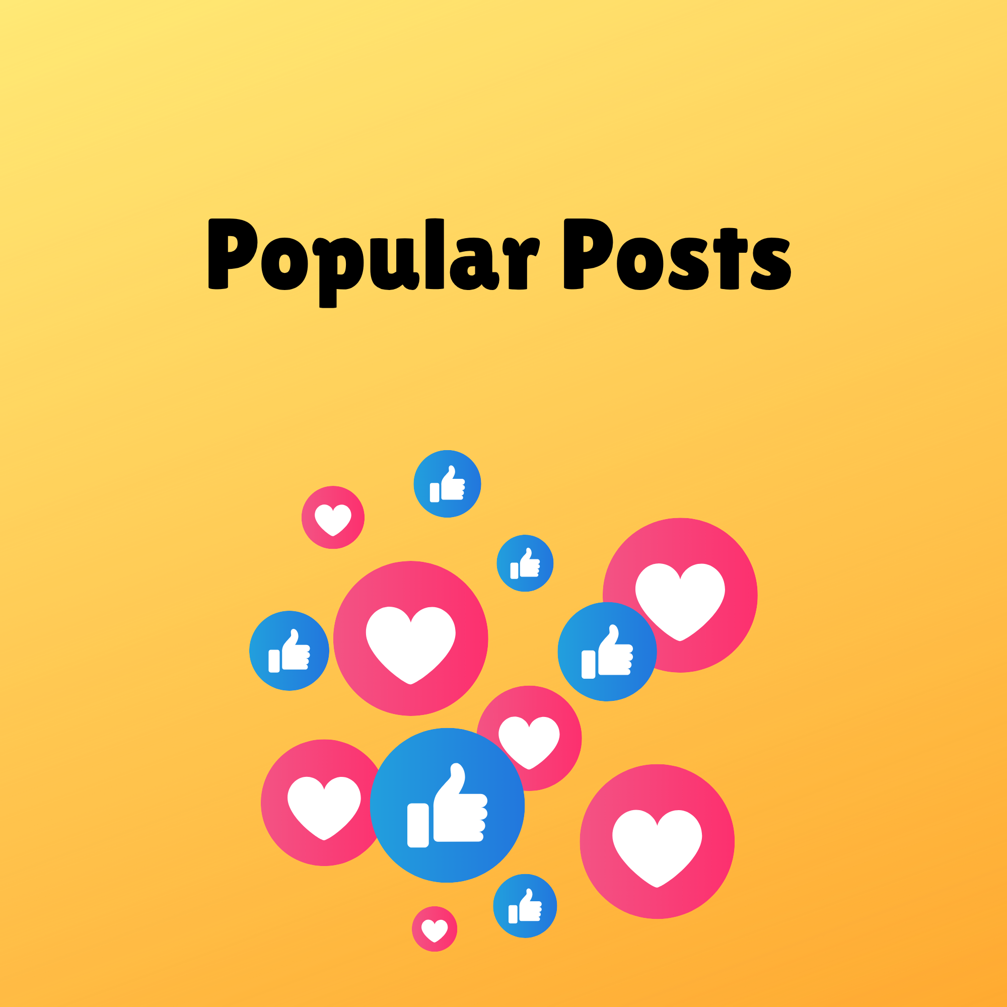 1 yellow background with red hearts and blue thumbs up icons