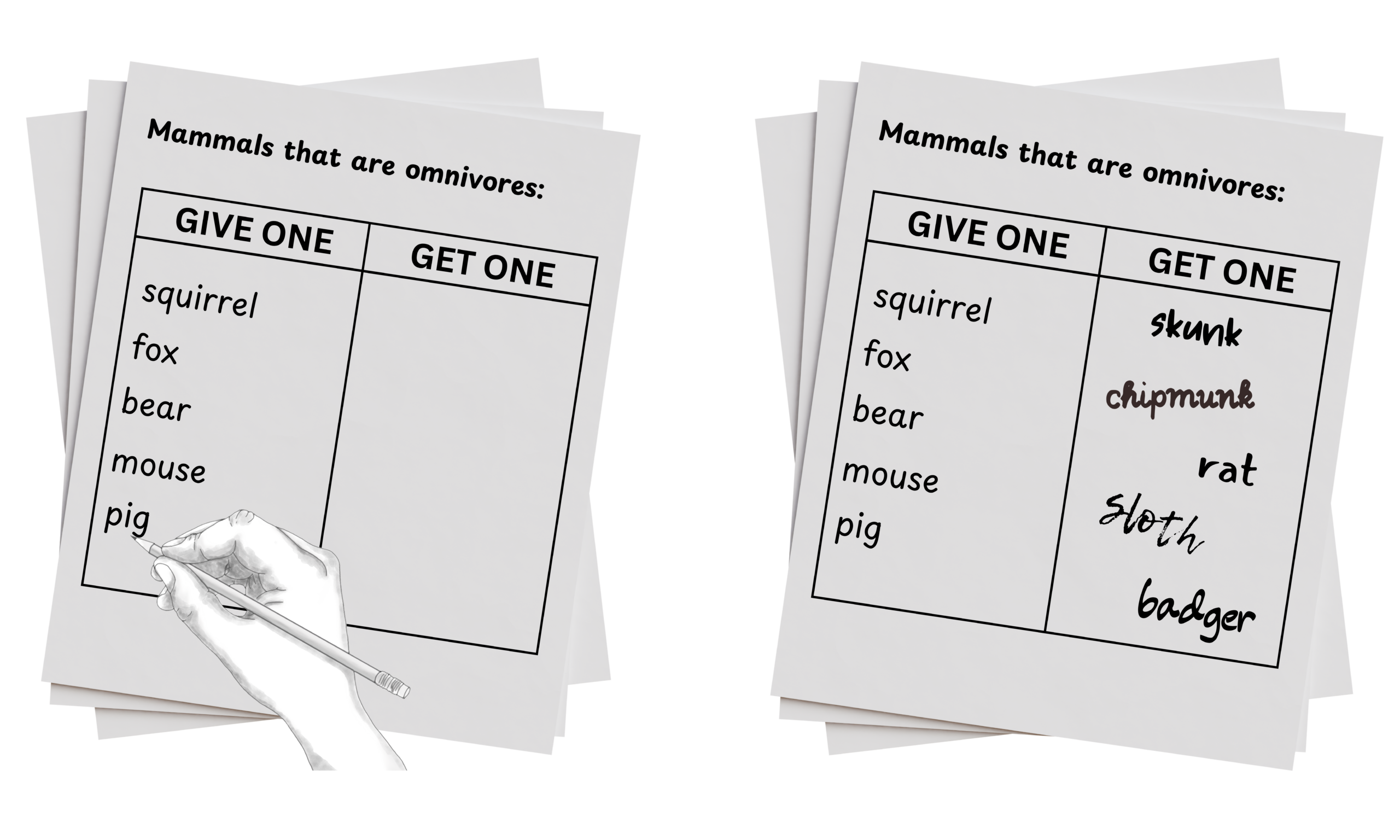 hand writing on template