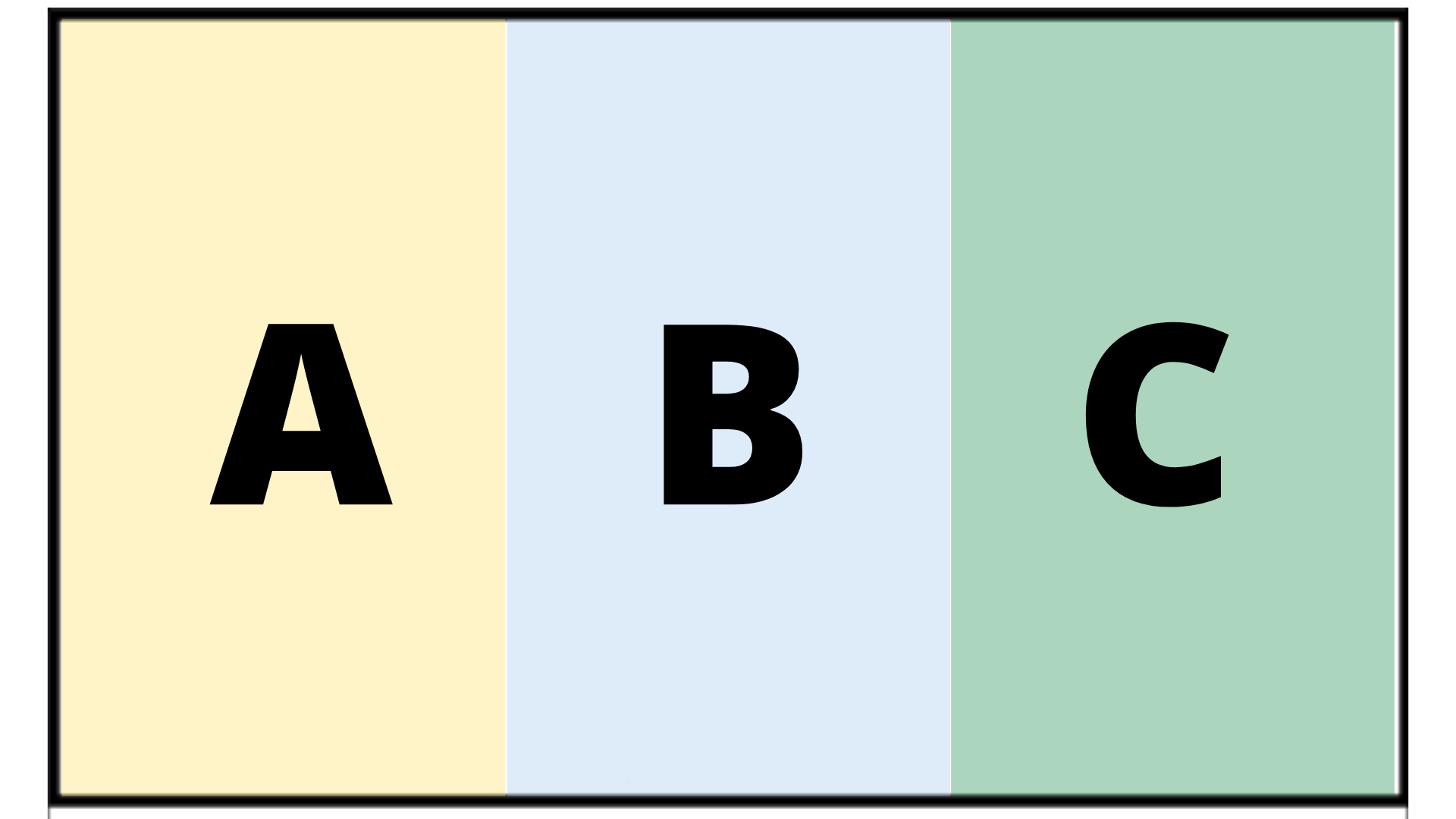 2 choice card with A, B, C
