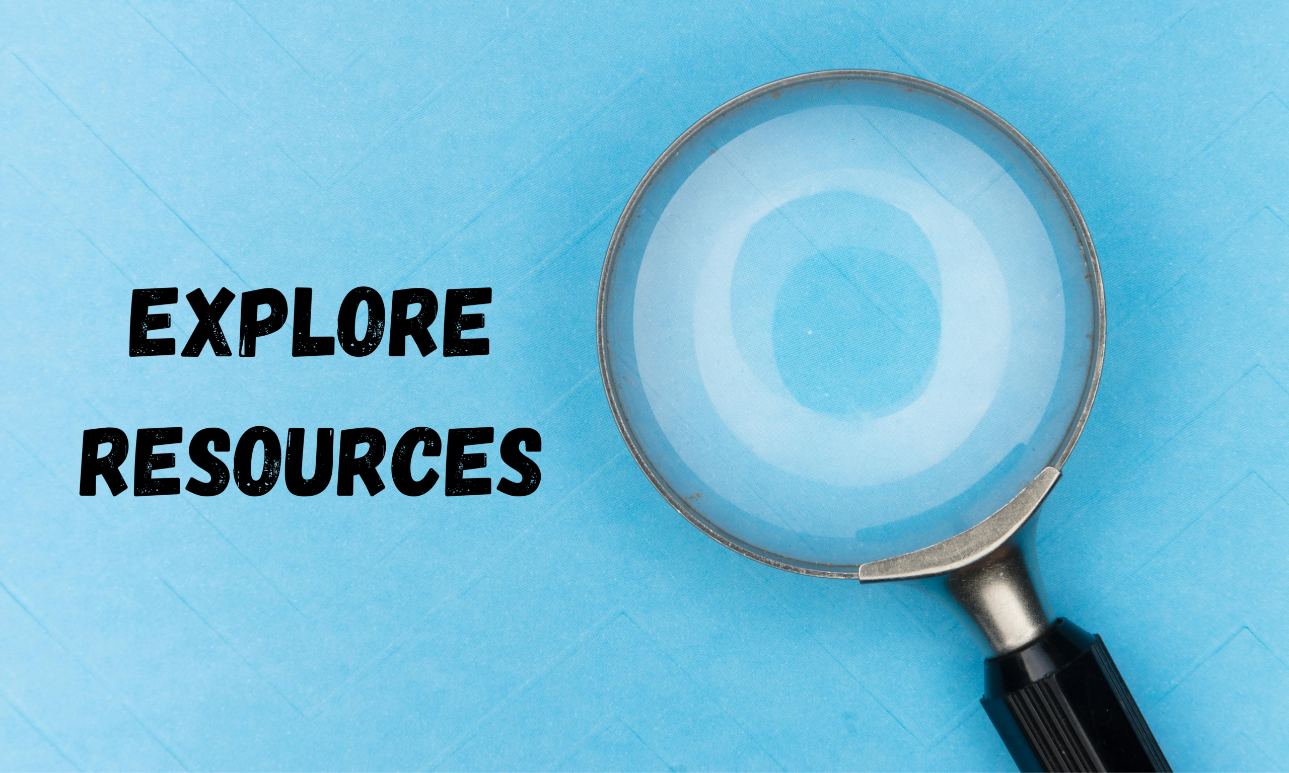 magnifying glass with blue background