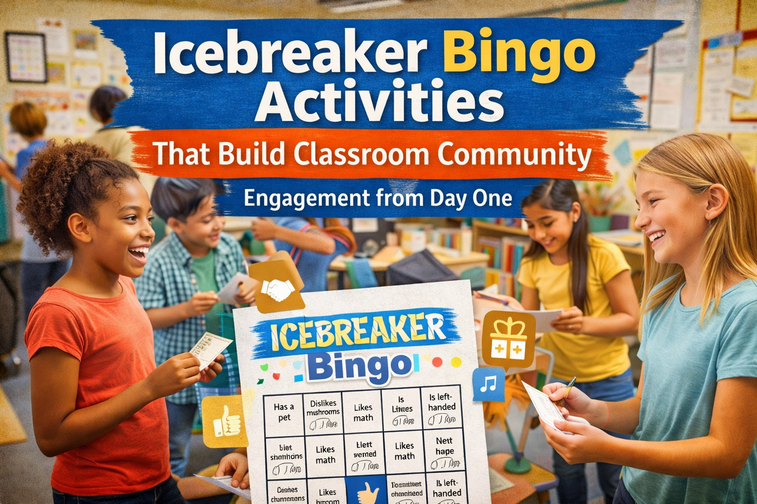 children playing icebreaker bingo