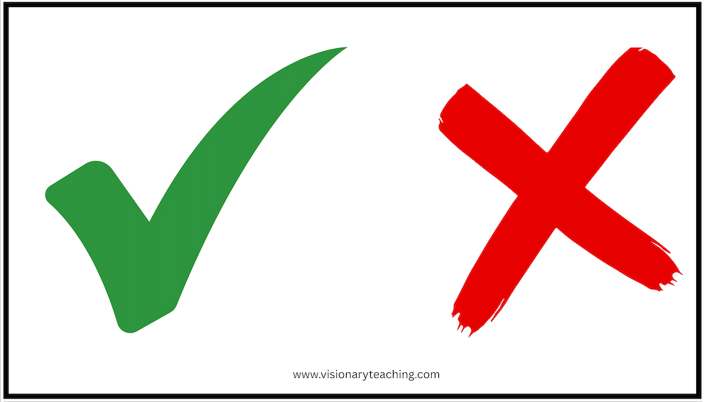 green check and red X