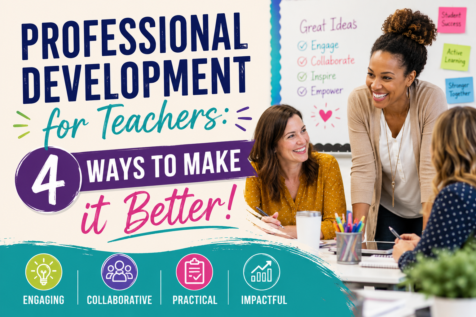 African American woman provides professional development to two brunette women